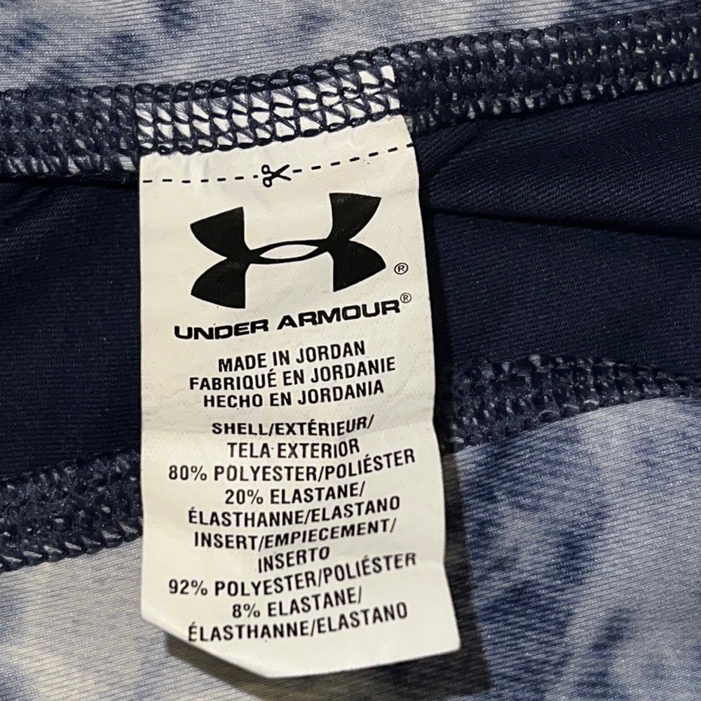 Under Armour Compression Alpha Heat Gear Tie Dye Capri Size Medium Blue/White - Picture 8 of 11